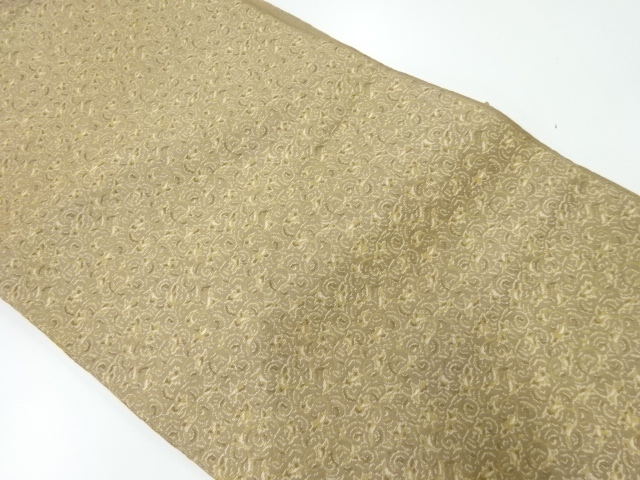 アンティーク　花唐草模様織出し袋帯（材料）